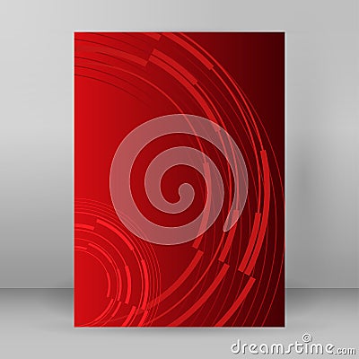 Background red circle lines layout cover page A4 Vector Illustration