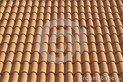 Background Of Red Clay Tiles Stock Photo