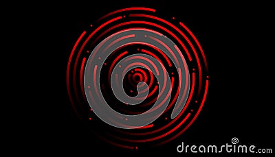 Background red lines arranged in a circle,Background Digital Technology Concept Vector Illustration