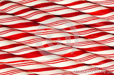 Background of red and white striped Christmas candy canes Stock Photo