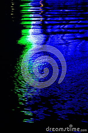 Background-reflection of neon in the water Stock Photo