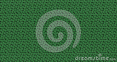 A background of repeating green leaves on a black background. Stock Photo