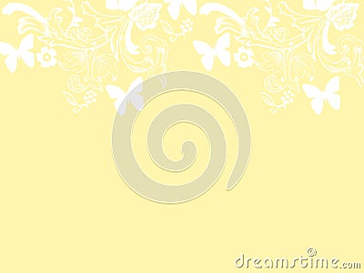 Background repetition flowers cards backgrounds orange butterflies Stock Photo