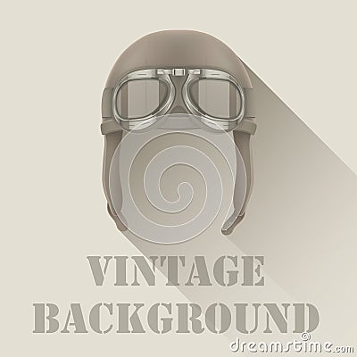 Background of Retro aviator pilot or biker helmet Stock Photo