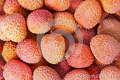 Background of ripe fresh lichee Stock Photo