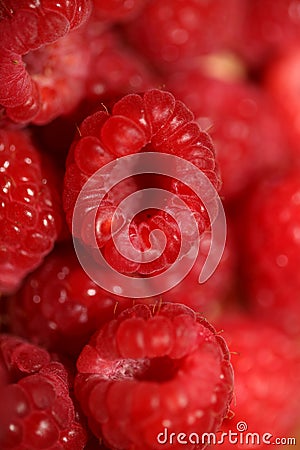 Background of ripe red raspberries fruits natural healthy vitamins power big size high quality botanical print rubus Stock Photo