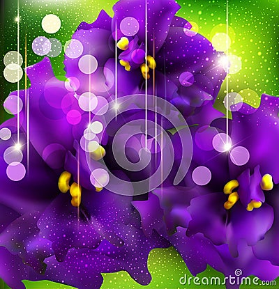 background with romantic violets Vector Illustration