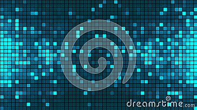 A background of rows of small multi-colored squares. Pixel graphics, colored squares. Vector background of glowing Vector Illustration