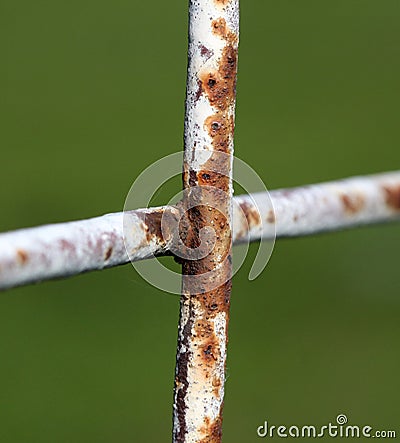 Background with rusty grid. Construction and industrial theme. Stock Photo