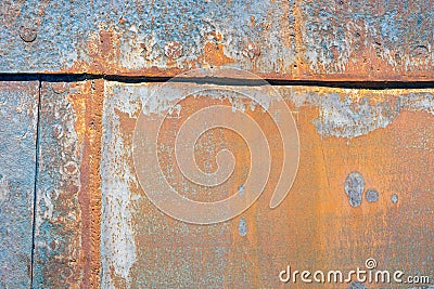 Background of rusty shell of ship at shipyard for maintenance Stock Photo
