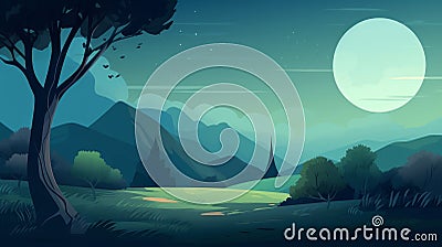 Background scenery night anime image generative AI Stock Photo