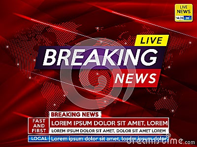 Background screen saver on breaking news Vector Illustration