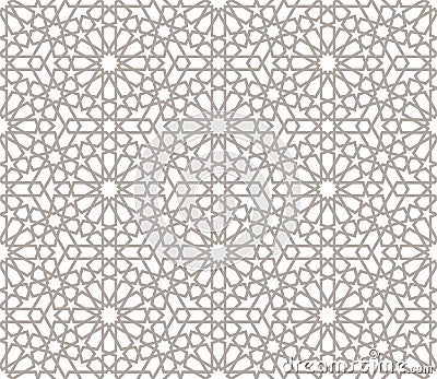 Background with seamless pattern in arabic style Vector Illustration