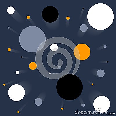 Background (seamless pattern) with circles (planetes) Vector Illustration