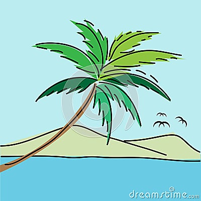 Background of Seascape Vector Illustration