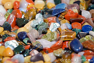 Background Semiprecious stones polished. Stock Photo
