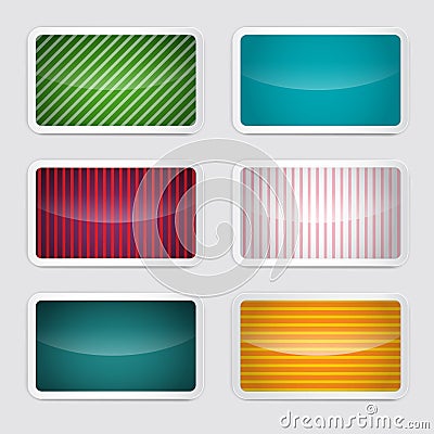 Background Set - Vector Retro Paper Colorful Cards Vector Illustration