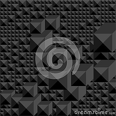 Background of shades of black in the form of a graphic geometric volume mosaic. Vector Illustration