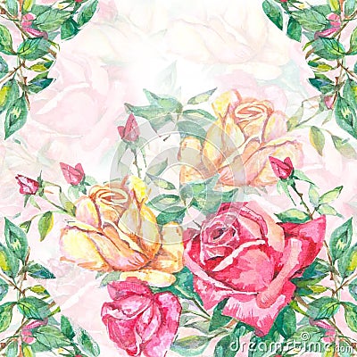 Background background - shawl of roses in the style of shabby chic Stock Photo