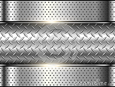 Background silver metallic 3d chrome Vector Illustration