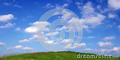 Background Of Sky And Clouds above the hill Stock Photo