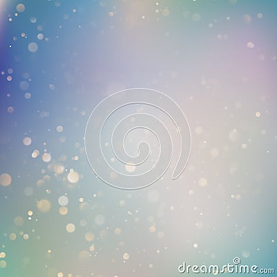 Background of soft delicate blue and purple pastel colored glittering bokeh light reflections. EPS 10 Vector Illustration