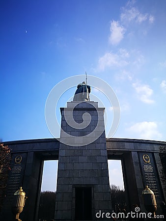 The background of the soldier sculpture Editorial Stock Photo
