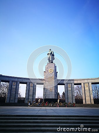 The background of the soldier sculpture Editorial Stock Photo