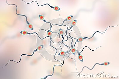 Background with spermatozoans Cartoon Illustration