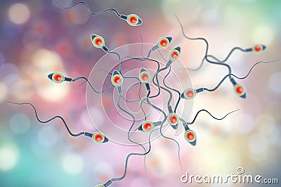 Background with spermatozoans Cartoon Illustration