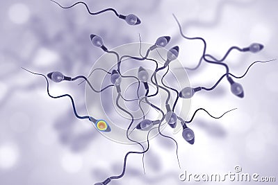 Background with spermatozoans Cartoon Illustration