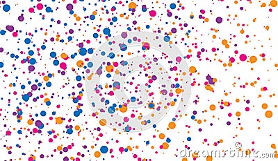 Background of splash dots, chaotic circles. Vector illustration Vector Illustration