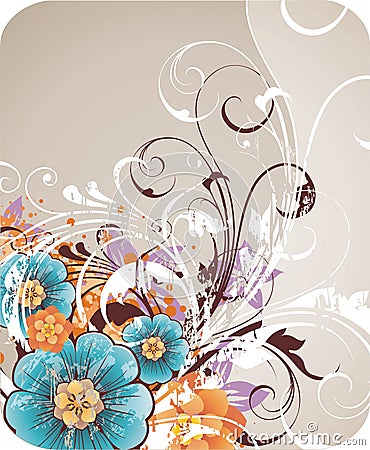 background with spring flowers Vector Illustration