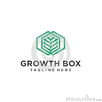 Growth Box Logo Concept Vector Illustration