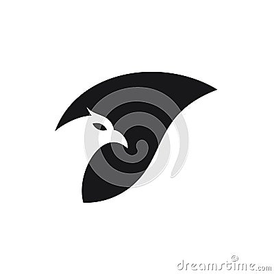 Eagle Falcon Hawk Leaves Logo Design Inspiration Vector Illustration