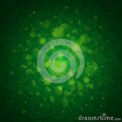 Background for St. Patricks Day with many shamrock Vector Illustration