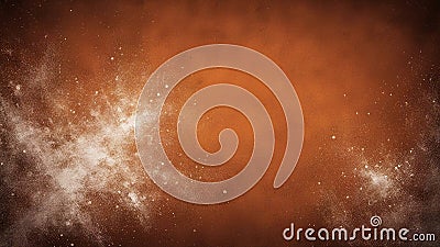 background with stars A dust and scratches design. Aged photo editor layer. Dark orange grunge abstract background. Stock Photo