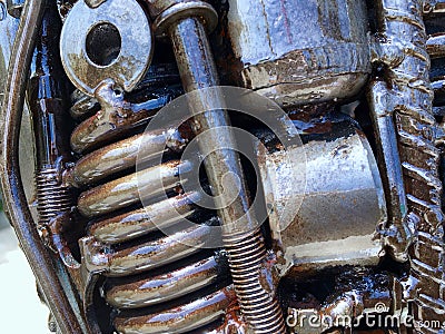 Background of steampunk theme, technology production. Stock Photo