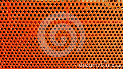 The background of the steel plate has an orange hole. Stock Photo