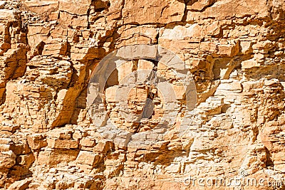 Background stone texture. Yellow rock wall Stock Photo