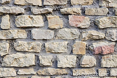 Background of stone wall texture.Ancient wall built of white stone. natural stones.wall textured background Stock Photo