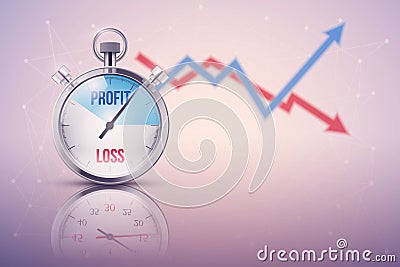 Background of stopwatch for forex trader Vector Illustration