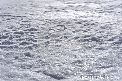 Background - the surface of the mountain firn or the melted spring snow Stock Photo