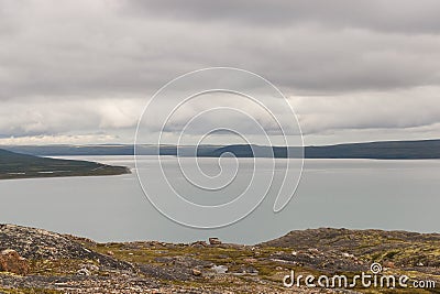 Background of the surroundings of the Barents Sea. musta tunturi Stock Photo