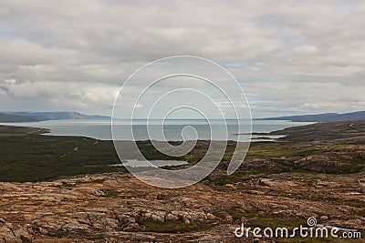 Background of the surroundings of the Barents Sea. musta tunturi Stock Photo