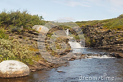 Background of the surroundings of the Barents Sea. musta tunturi Stock Photo