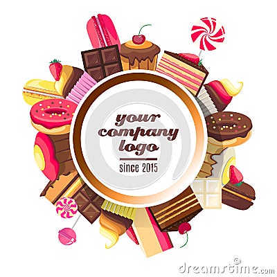 Background for sweets company logo Vector Illustration