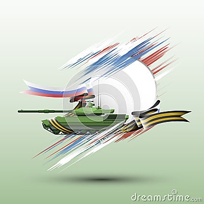 Background with the tank on February 23, may 9, the day of soldiers, banner - vector eps10 Vector Illustration