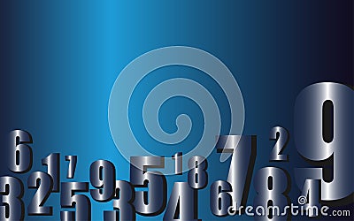 Background template blue numbers Vector Illustration
