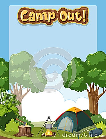 Background template with camping theme Vector Illustration